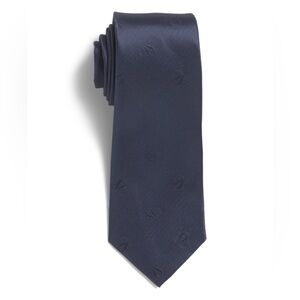 Scotch & Soda Tonal Ampersand Logo Print Tie - Navy Blue